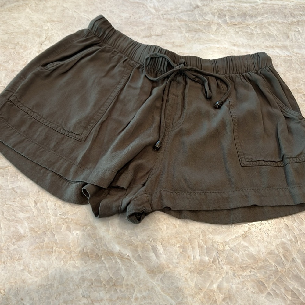 Lovestitch Shorts Pull On Drawstring Elastic Waist Green Medium